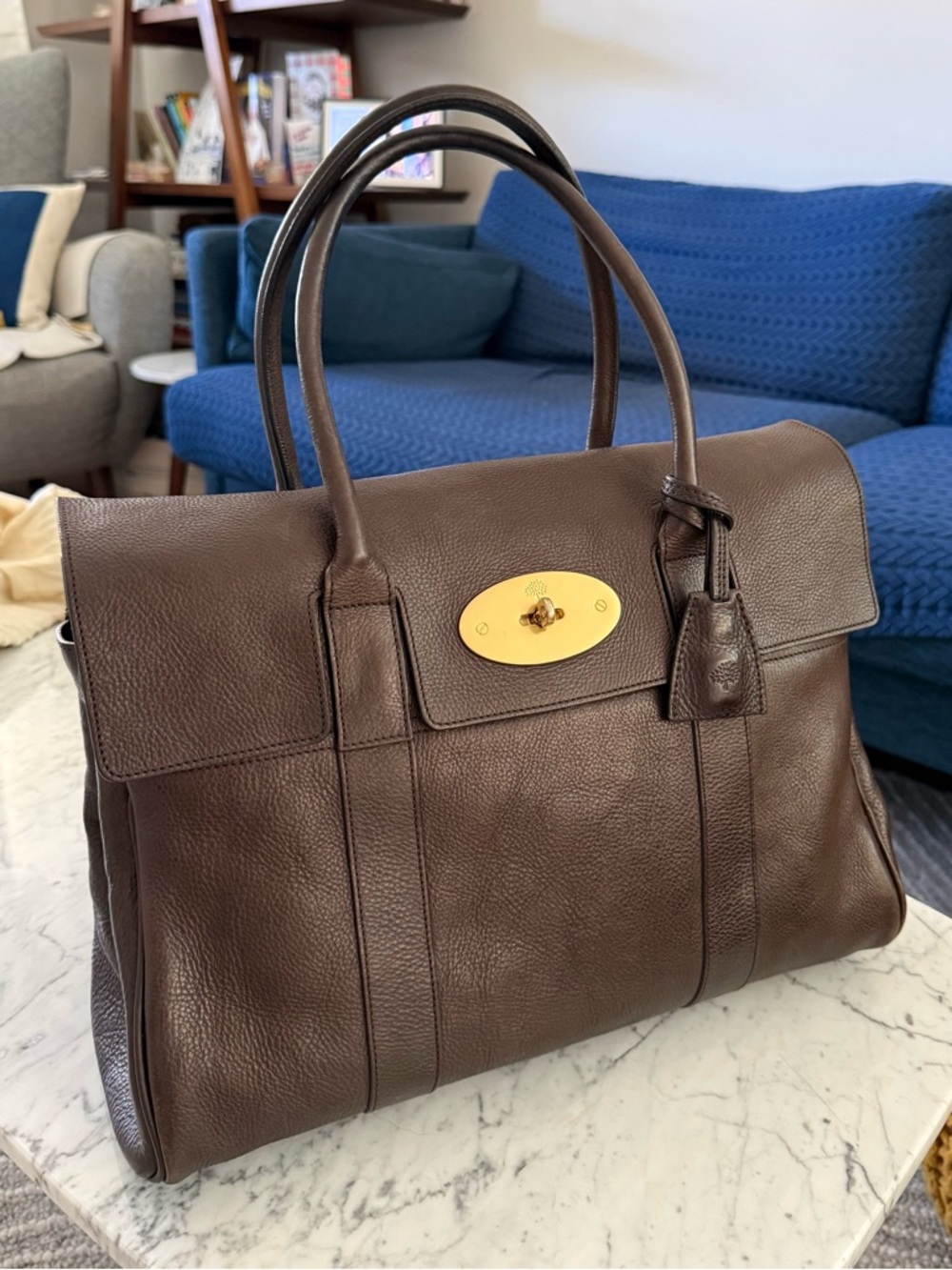 Mulberry Chocolate Bayswater made with Vegetable Tanned Leather (NVT)